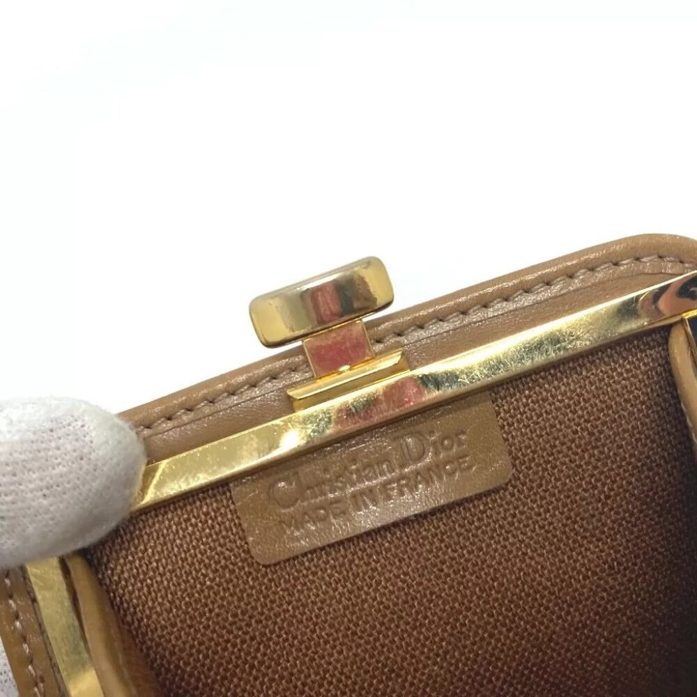 Dior Kisslock coin purse case coin purse Leather Brown/GoldHardware - Picture 8 of 15